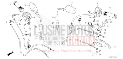 HANDLE LEVER/SWITCH/CABLE/MIRROR CBF125NAR de 2024